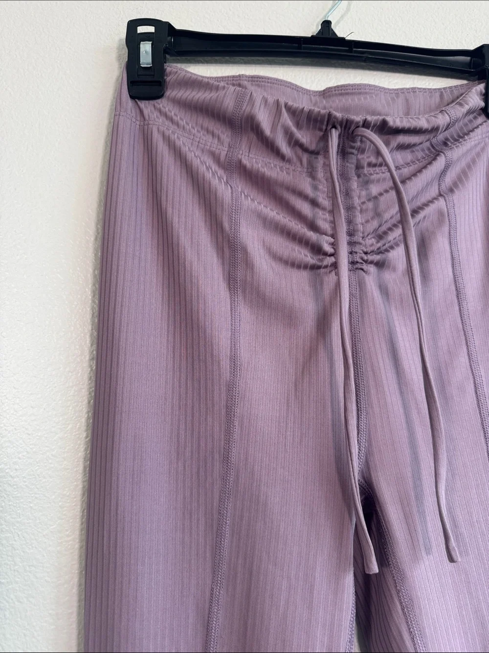 Free People Movement Ribbed Flare Lace Up Pant in Purple - XS